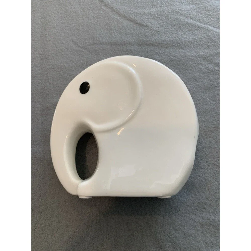 White Elephant Vase Floral Planter Ceramic 99 INTL Mid Modern Lucky Bamboo